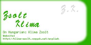 zsolt klima business card